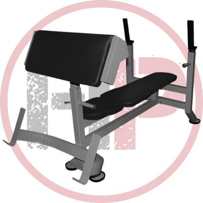 Скамья стойка для жима штанги лежа со страховочными упорами+скамья скотта  ProfiGym-СК-0330-H