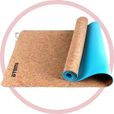 Коврик для йоги и фитнеса Atemi, TPE, пробка, 173х61х0,4 см